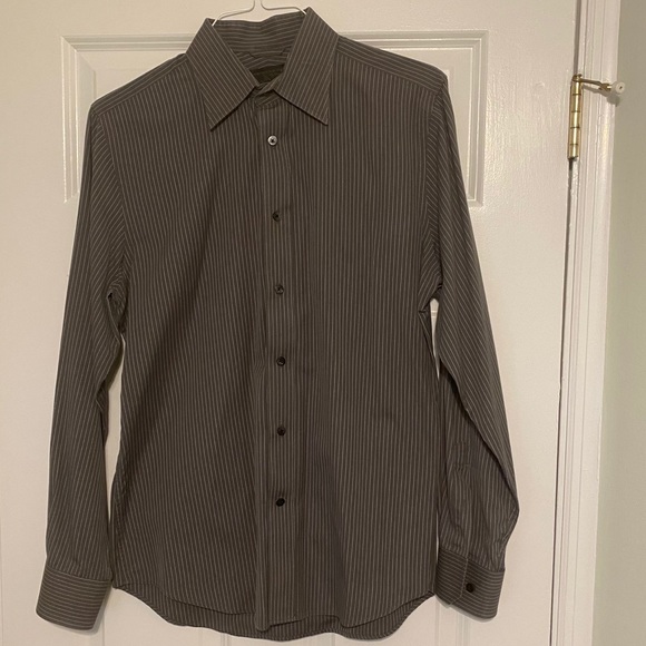 Express Men gray stripe button down Size M - Picture 1 of 2